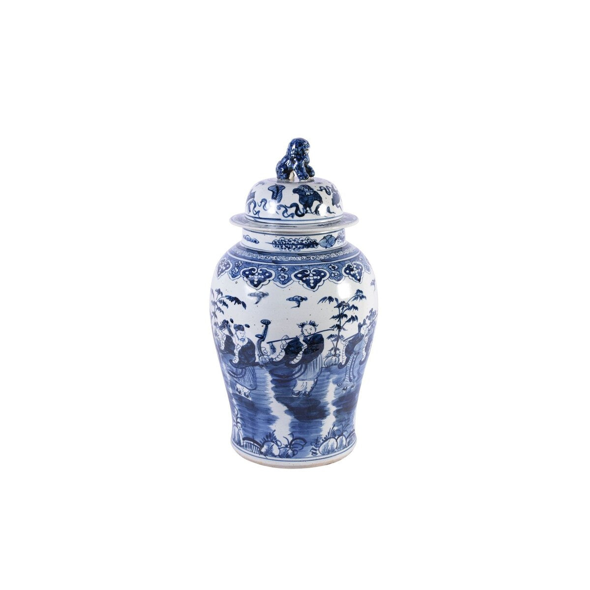 Handmade Temple Decorative Jar with 8 Immortals Motif
