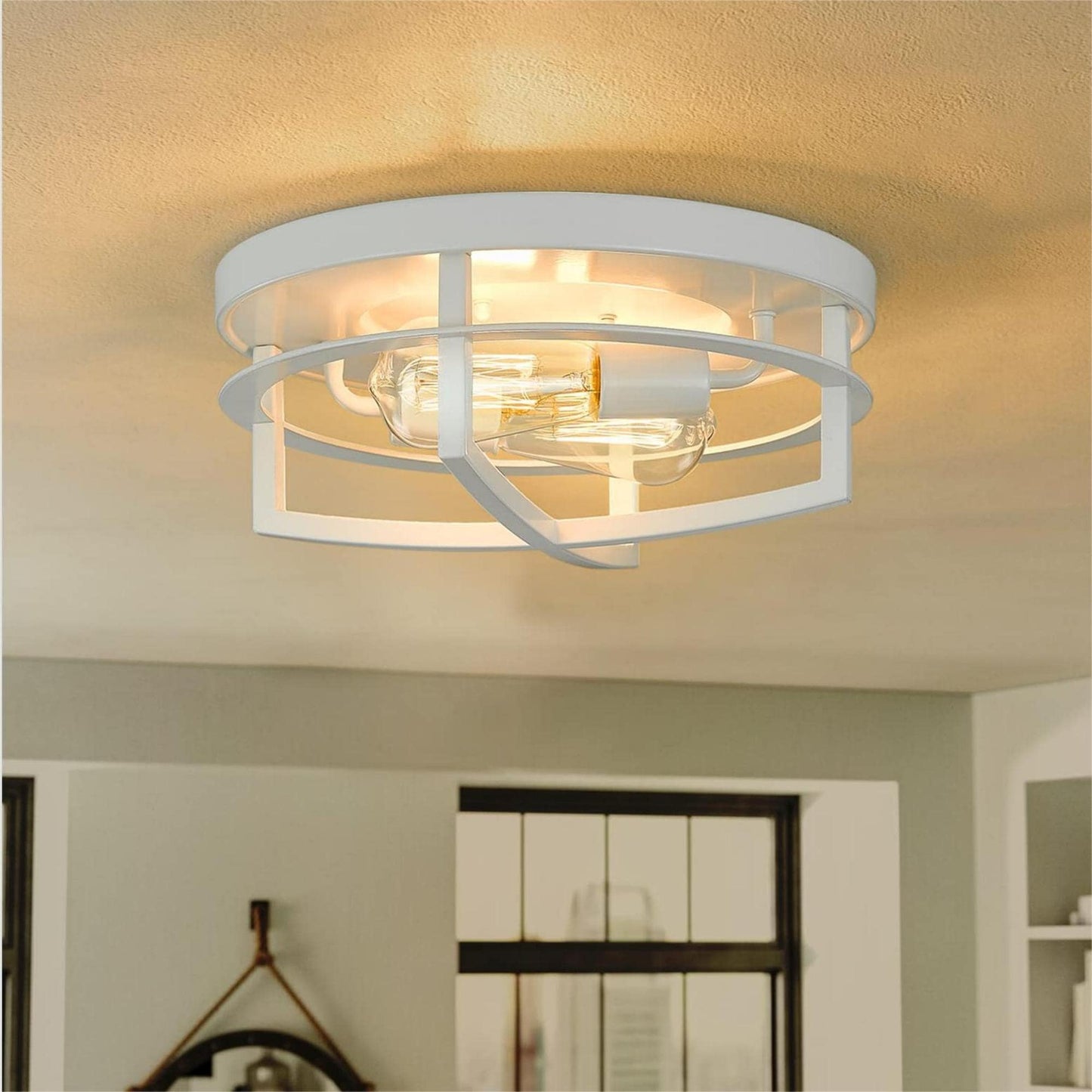 13 2-Light Industrial Ceiling Light Flush Mount Lights