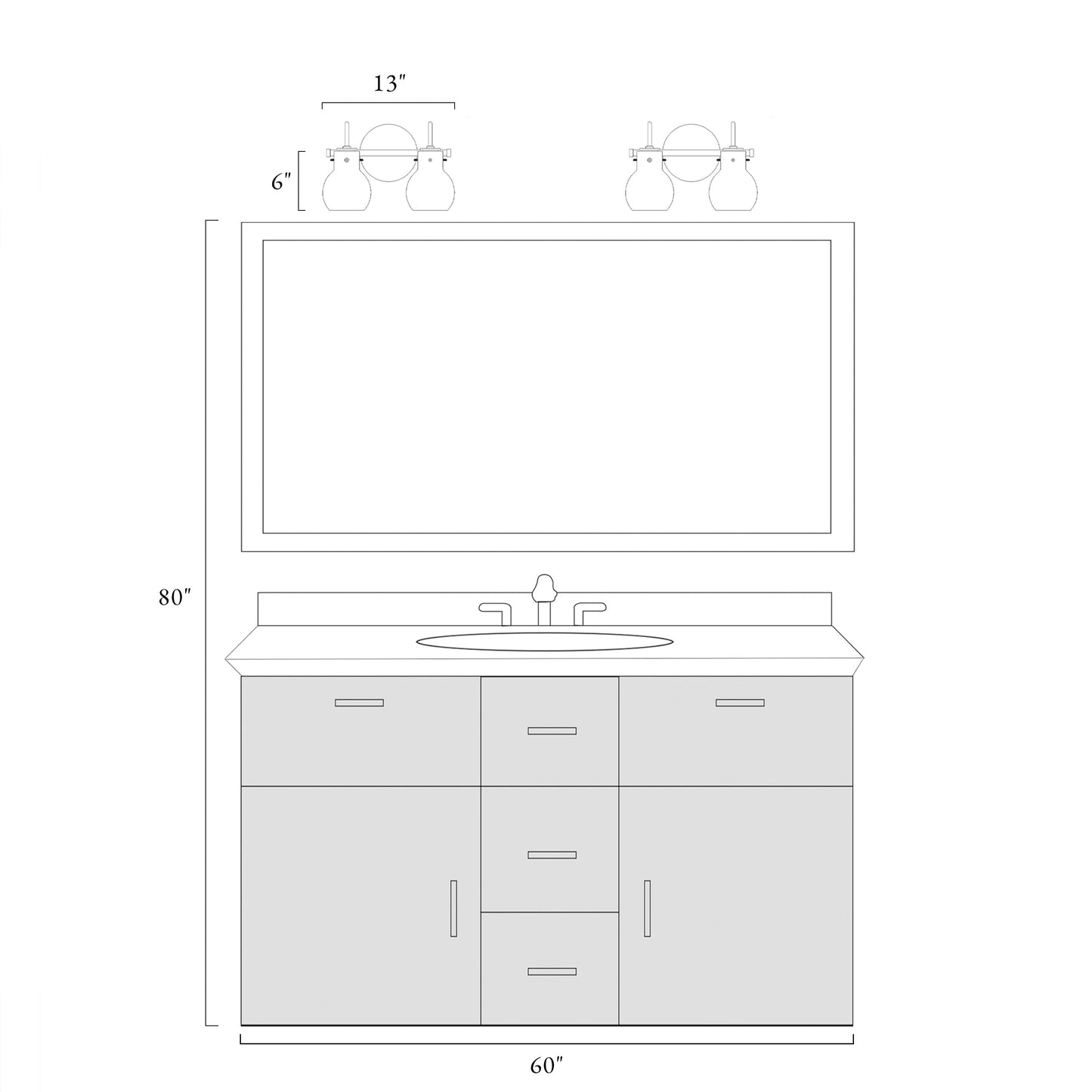 Modern 2/3/4/5-Light Bathroom Vanity Light Globe Glass Wall Sconce Minimalist Design