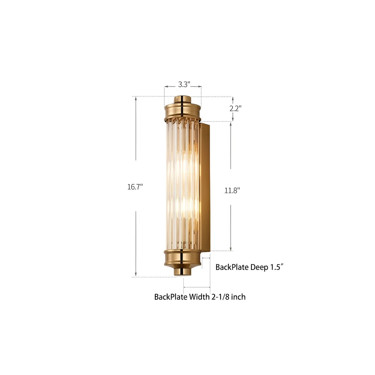 Nordic Postmodern Wall Sconce, European Wall Light in Simple Vintage Glass Crystal