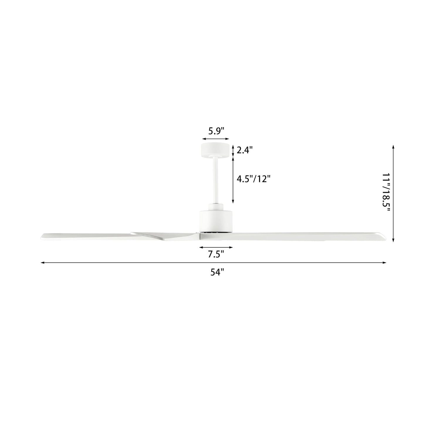 WINGBO 54 Inch DC Motor Indoor Ceiling Fan without Lights - N/A
