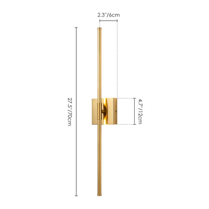 1-Light Black/ Gold/ Nickel Modern Long Linear Strip Wall Sconce Dimmable LED Bathroom Vanity Light