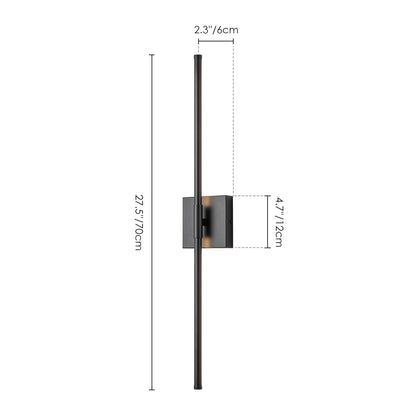 1-Light Black/ Gold/ Nickel Modern Long Linear Strip Wall Sconce Dimmable LED Bathroom Vanity Light