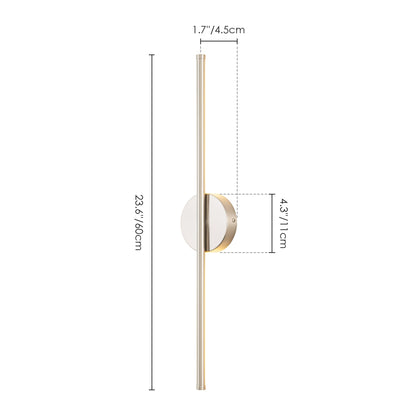 1-Light Black/ Gold/ Nickel Modern Long Linear Strip Wall Sconce Dimmable LED Bathroom Vanity Light