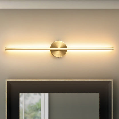 1-Light Black/ Gold/ Nickel Modern Long Linear Strip Wall Sconce Dimmable LED Bathroom Vanity Light