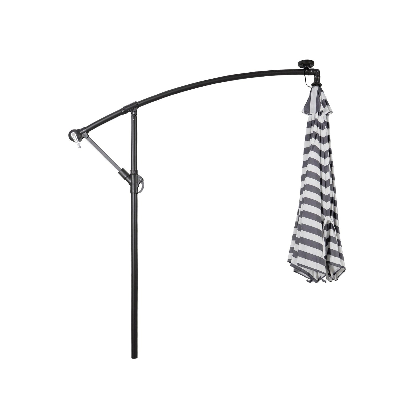 10 Ft. Solar Power Lighted Patio Umbrella with Base Stand
