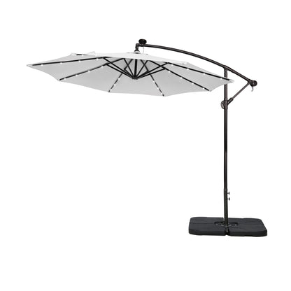 10 Ft. Solar Power Lighted Patio Umbrella with Base Stand