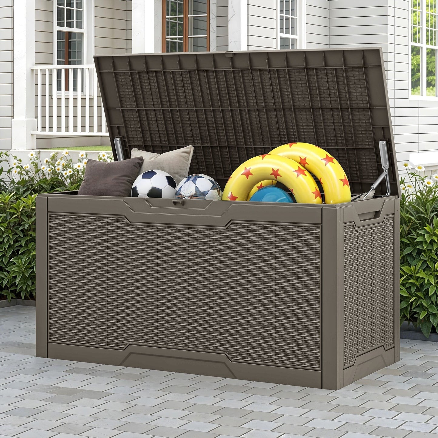 100 Gallon Outdoor Storage Waterproof Deck Box - N/A