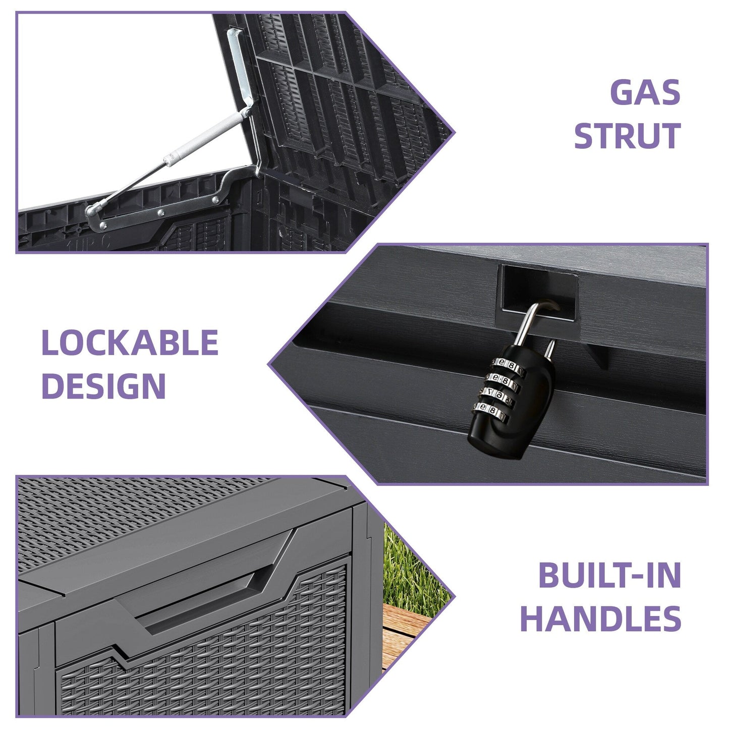 100 Gallon Outdoor Storage Waterproof Deck Box - N/A