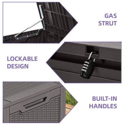 100 Gallon Outdoor Storage Waterproof Deck Box - N/A