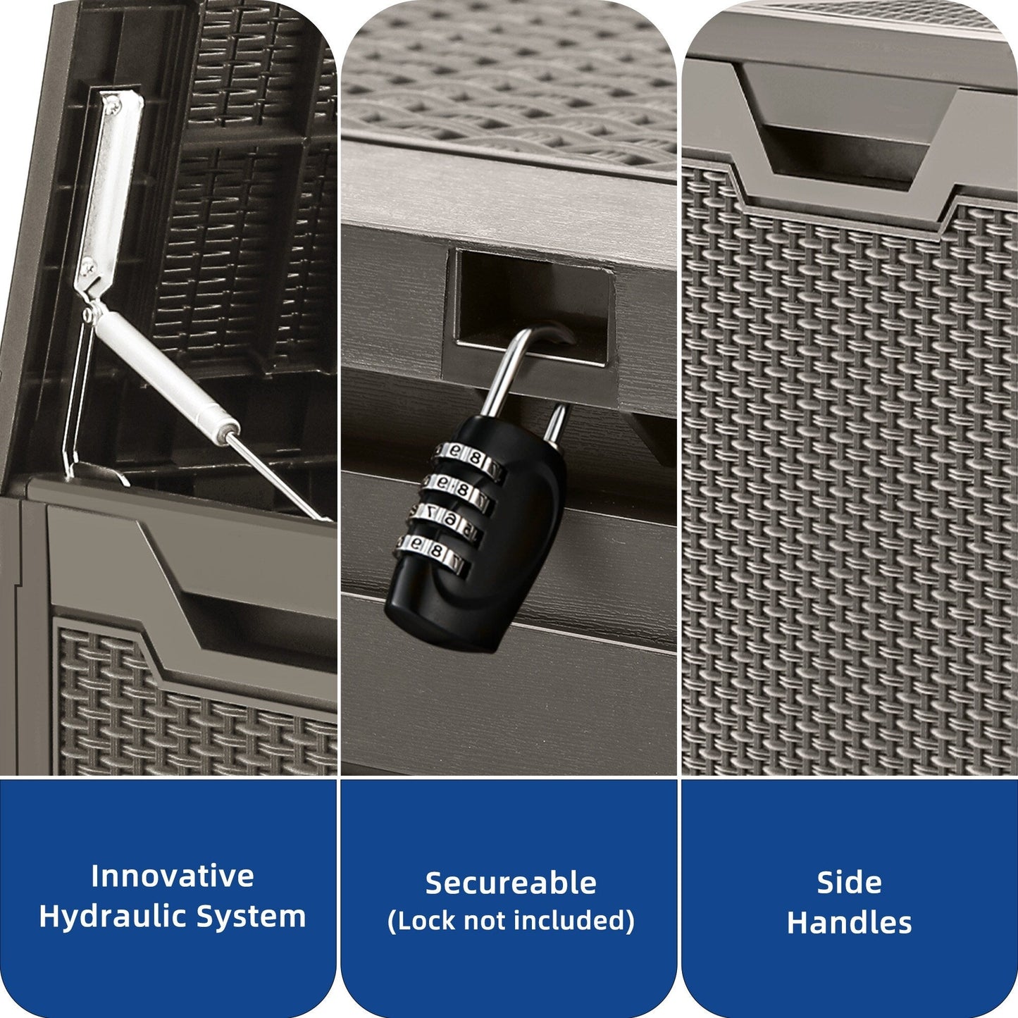 100 Gallon Outdoor Storage Waterproof Deck Box - N/A