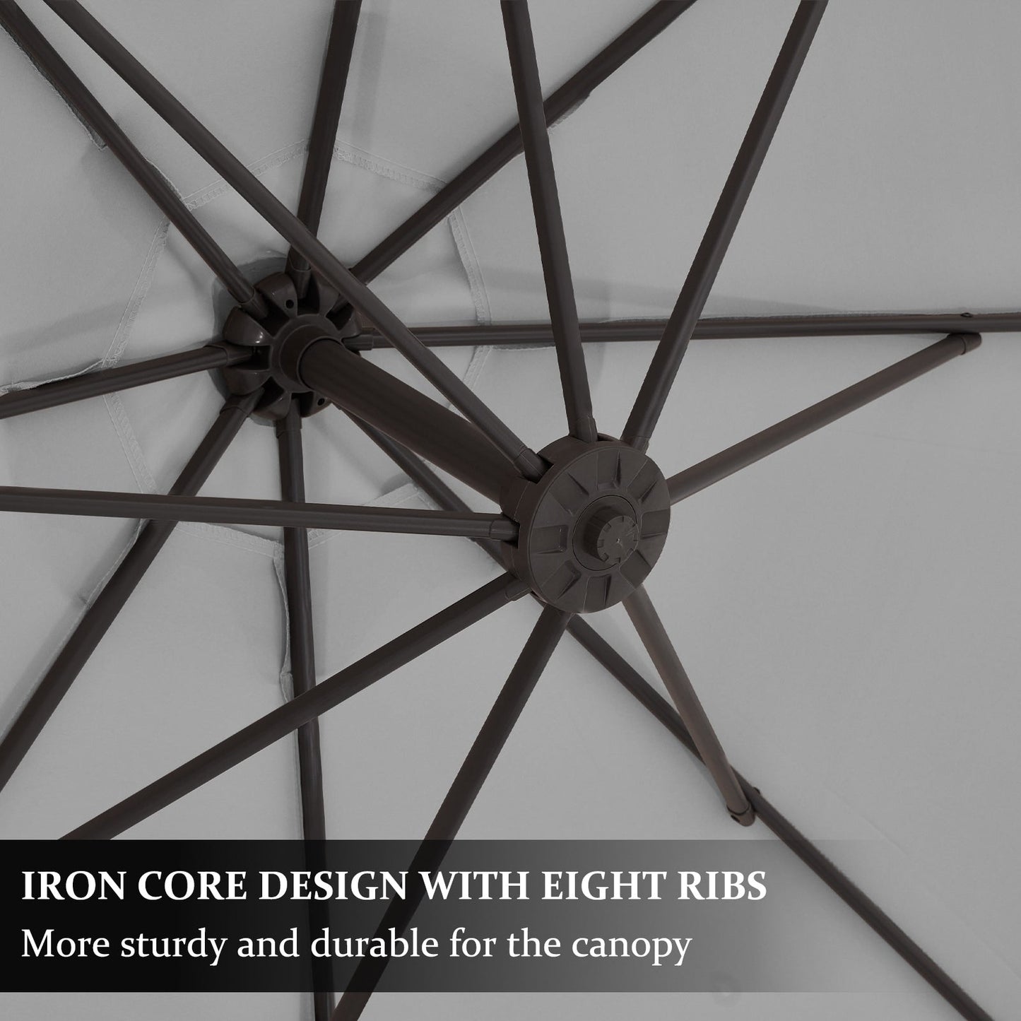 10ft Steel Crank Lift Hanging Offset Cantilever Umbrella