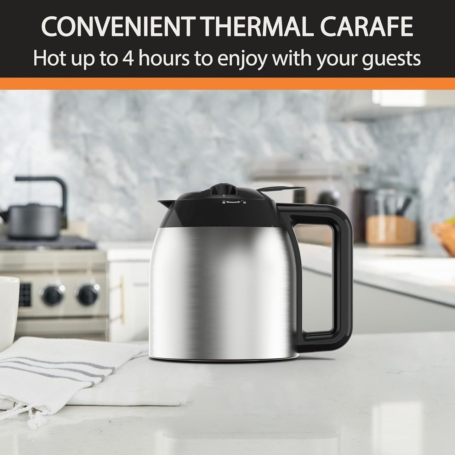 14-Cup Programmable Coffee Maker, Stainless Carafe, 3 Brew Strengths, 24H Timer, 4H Keep Warm