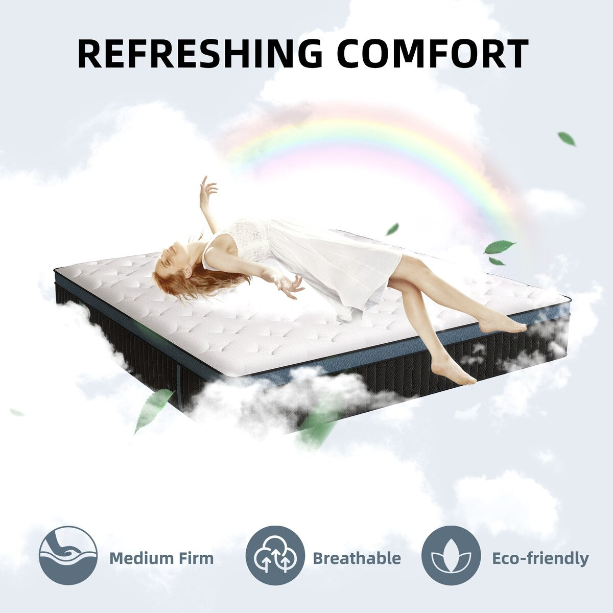 14 Inch Gel Foam Hybrid Mattress in a Box for Support Pressure Relief