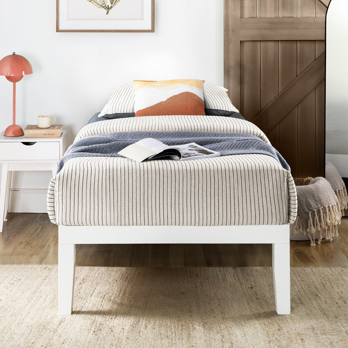 16 Inch Classic Solid Wood Platform Bed Frame in Multiple Finishes