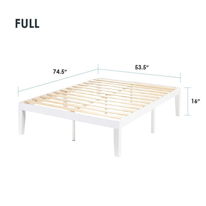 16 Inch Classic Solid Wood Platform Bed Frame in Multiple Finishes