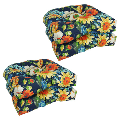 19-inch Rounded Back Indoor/Outdoor Chair Cushions (Set of 4) - 19 x 19