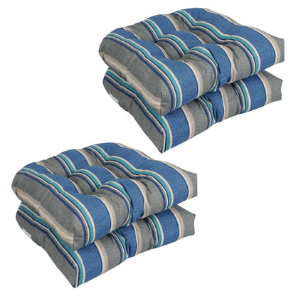 19-inch Rounded Back Indoor/Outdoor Chair Cushions (Set of 4) - 19 x 19