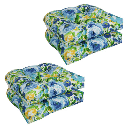 19-inch Rounded Back Indoor/Outdoor Chair Cushions (Set of 4) - 19 x 19