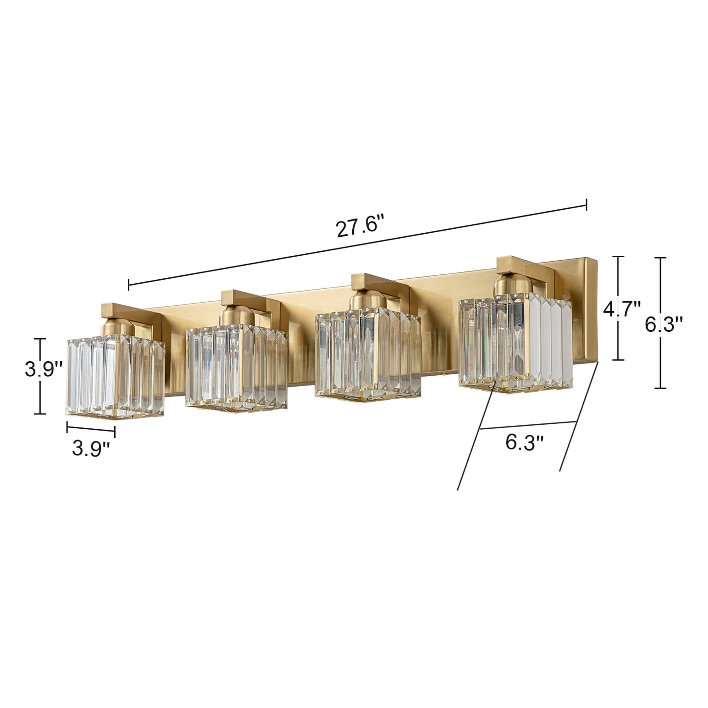 2/3/4/5 Light Bathroom Vanity Light Wall Sconce with Crystal Shade