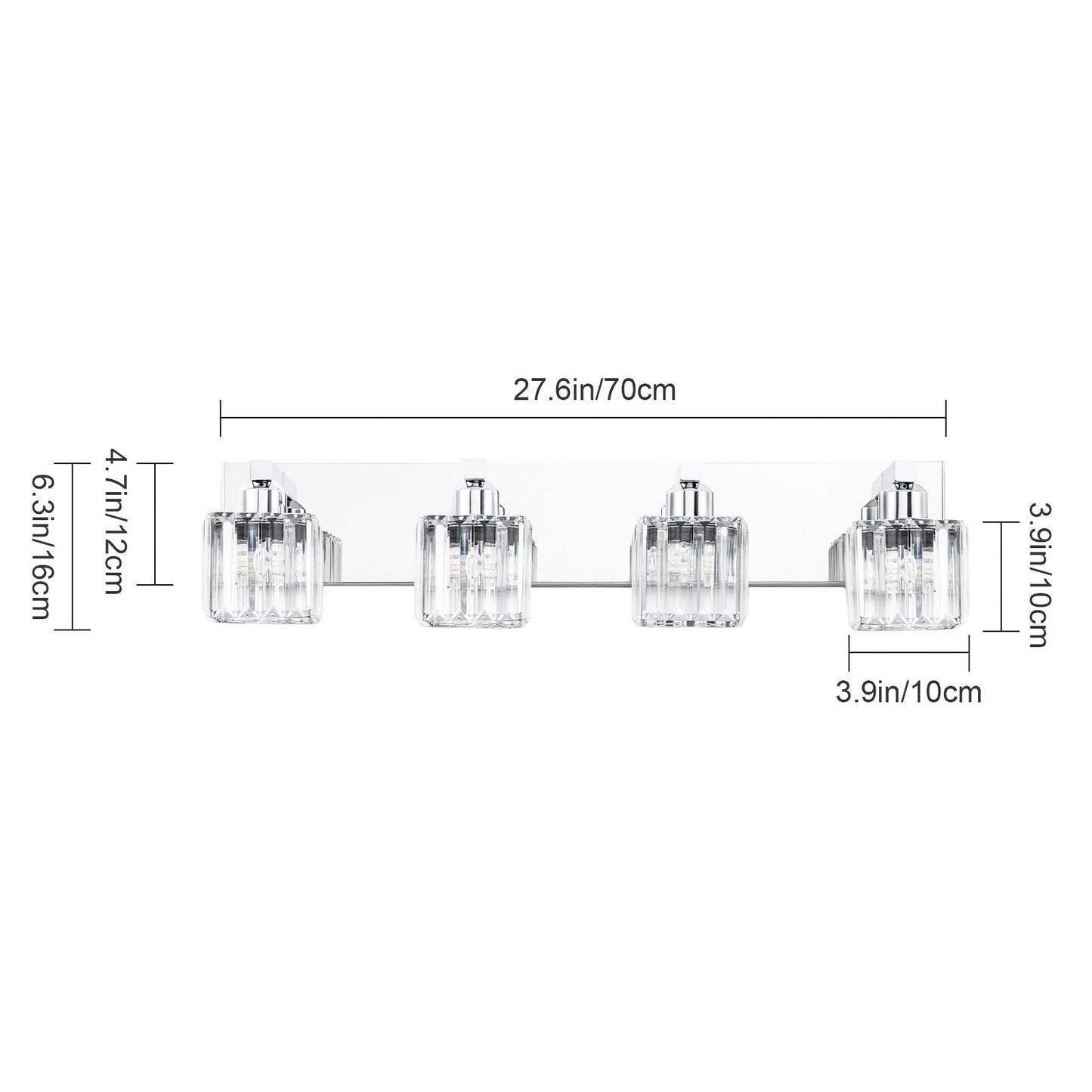 2/3/4/5 Light Bathroom Vanity Light Wall Sconce with Crystal Shade