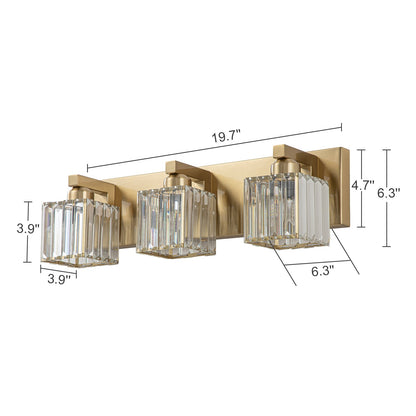 2/3/4/5 Light Bathroom Vanity Light Wall Sconce with Crystal Shade