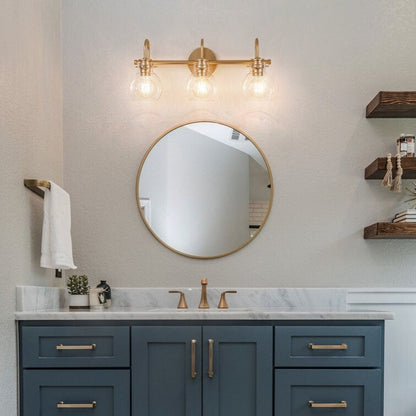 2/3 Light Bathroom Vanity Light Wall Sconce with Glass Shade