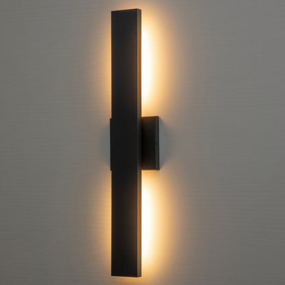 C Cattleya 2-Light Matte Black Aluminum LED Outdoor Wall Sconce