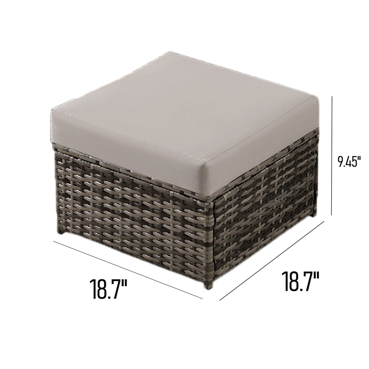 2-PC Patio Wicker Ottomans--Clearance