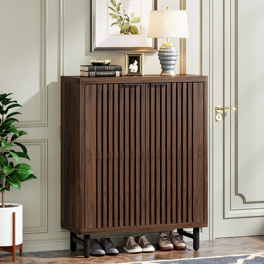 24 Pairs Shoe Storage Cabinet with Door for Entryway Living Room