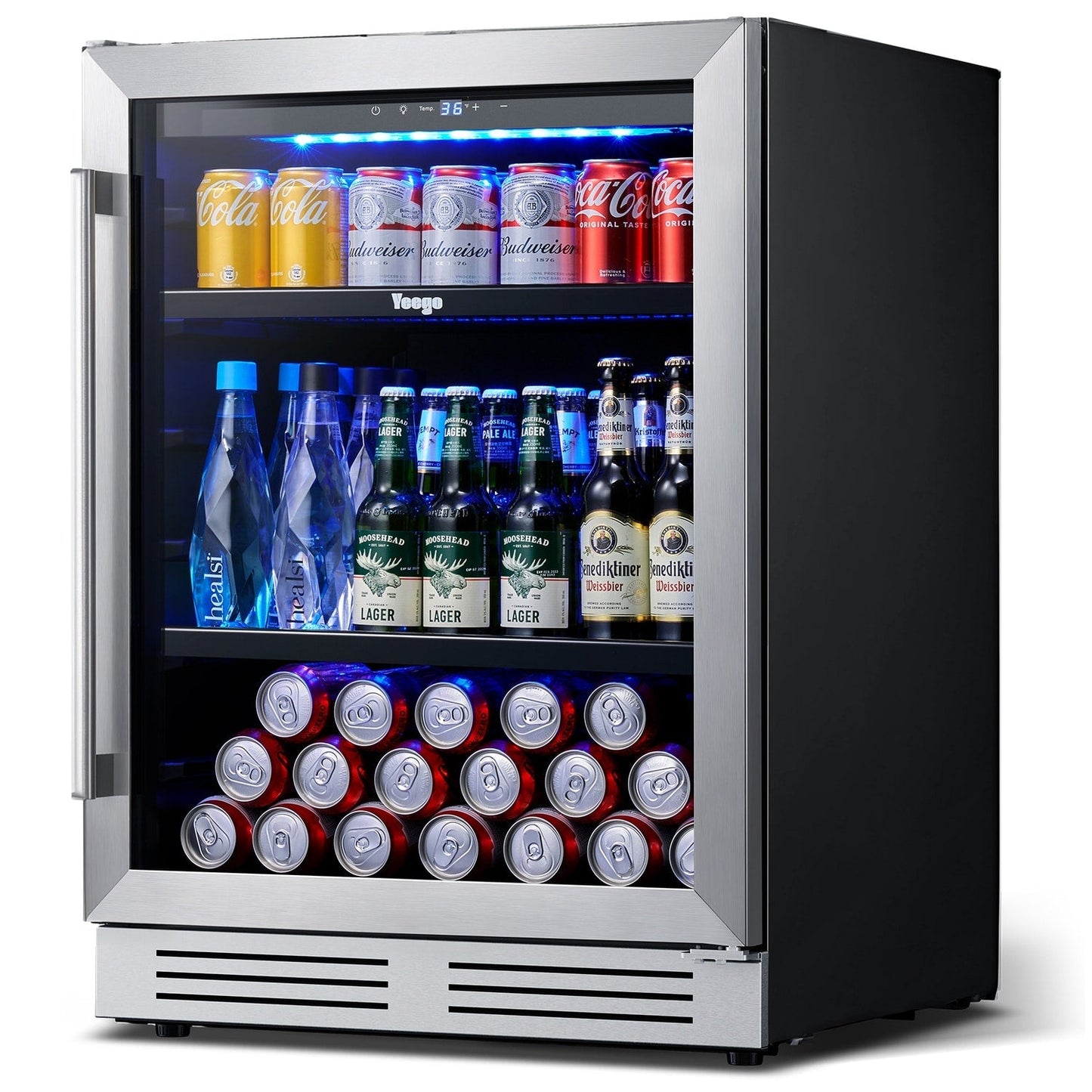 24 Inch Beverage Fridge 140 Can Beverage Refrigerator for Soda Wine Drinks - 24 inch
