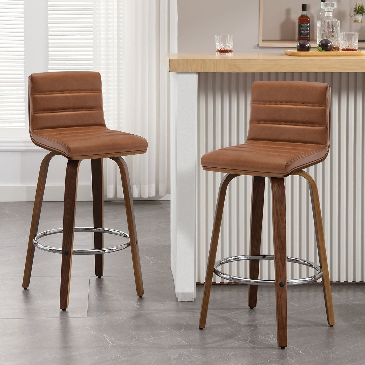 26/29 Faux Leather Swivel Bar/Counter Stools, Set of 2/3