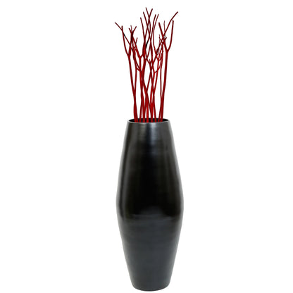 Uniquewise Tall Cylinder Bamboo Floor Vase Decorative Accent for Hotel Lobbies and Spa, Perfect Decor for Living Room or Hallway