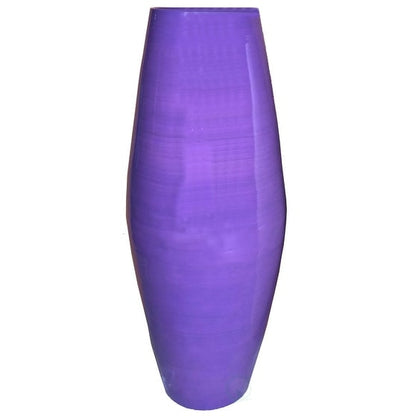 Uniquewise Tall Cylinder Bamboo Floor Vase Decorative Accent for Hotel Lobbies and Spa, Perfect Decor for Living Room or Hallway