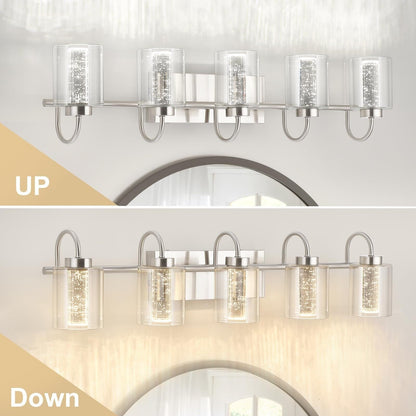 3/4/5/6 Light Brushed Nickel Bathroom Light Fixtures