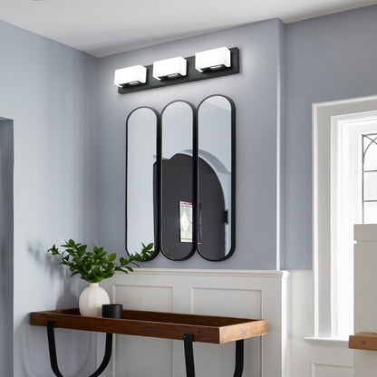 3/4/5-Light Dimmable Matte Black Modern Bathroom LED Vanity Light