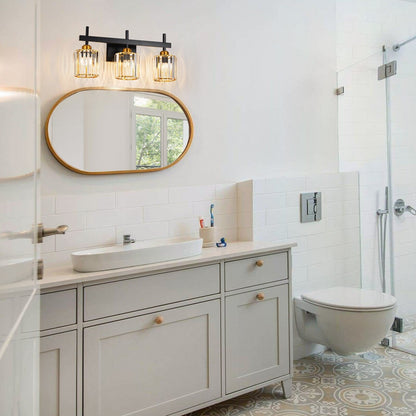 3/4/5-Light Modern Dimmable Crystal Bathroom Vanity Lights Fixtures Over Mirror