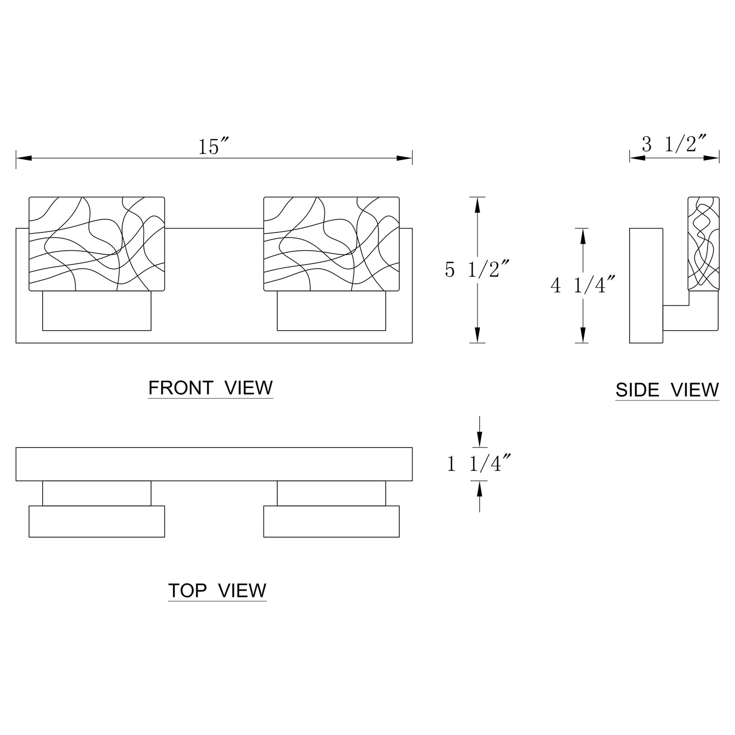 C Cattleya Stainless Steel 3000K Integrated LED Vanity Light with Art Glass Shades - Chrome