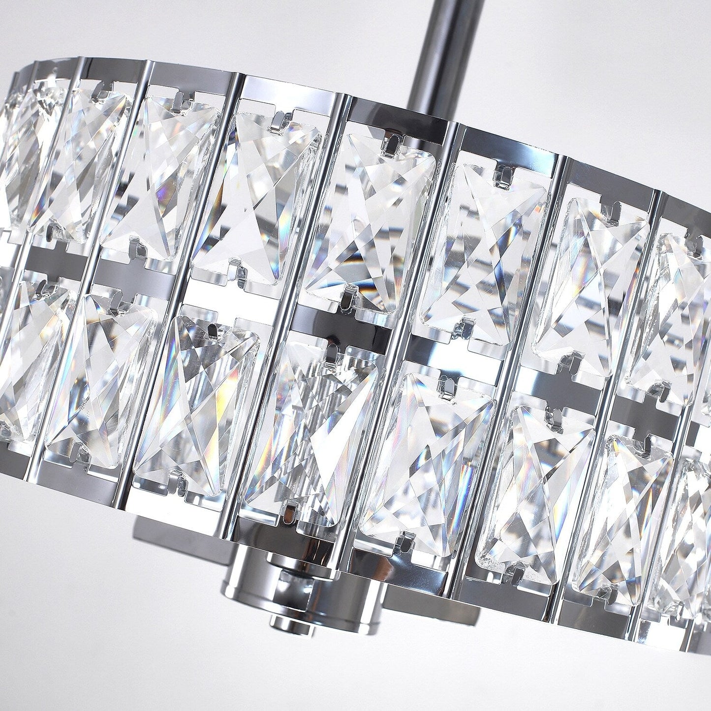 3-Light Crystal Semi Flush Mount Lights for Living Room Hallway