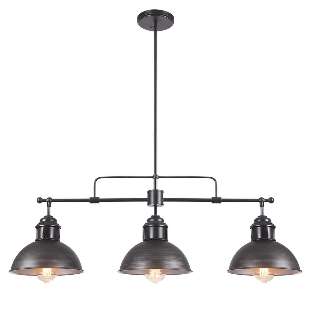 3-Light Farmhouse Retro Metal Linear Dome Pendant Light/Kitchen Island Lights