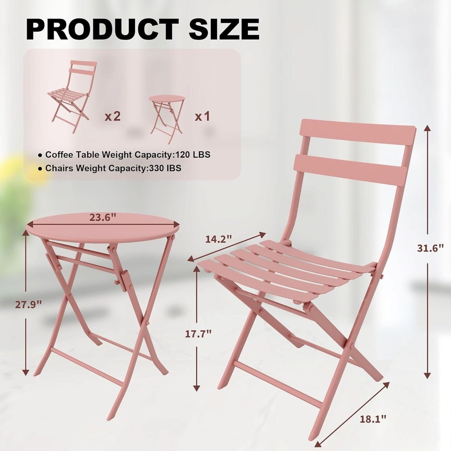 3 Pieces Patio Bistro Sets