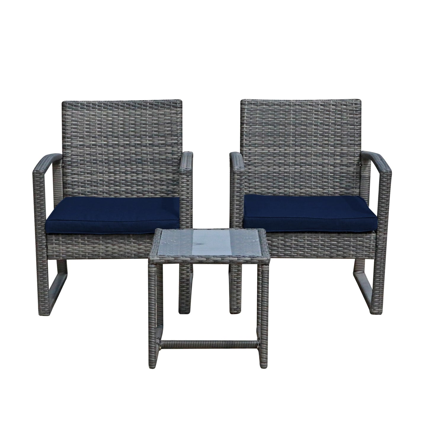 3-pc. Outdoor Cushioned Wicker Chat Set