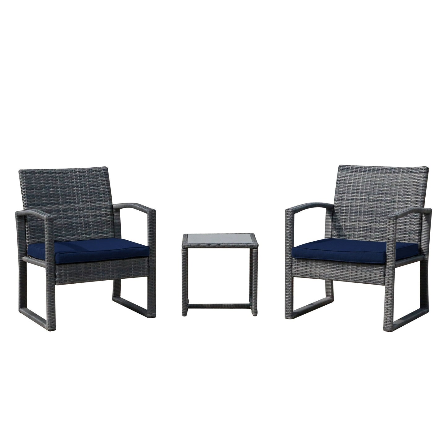 3-pc. Outdoor Cushioned Wicker Chat Set