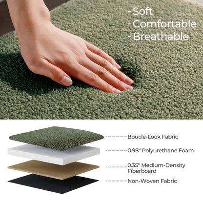 39.5 Off White Boucle Storage Ottoman Bench Sherpa Storage Bench Ottoman Foot Rest End of Bed for Living Room Bedroom,Wood Leg