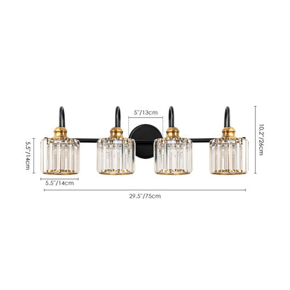 Chrome/ Black/ Gold Modern Over Mirror Crystal Bathroom Restroom Wall Lighting Fixtures Bath Lights Vanity Light