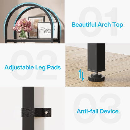 Open Bookshelf, Industrial Bookcase Storage Shelves with Metal Frame