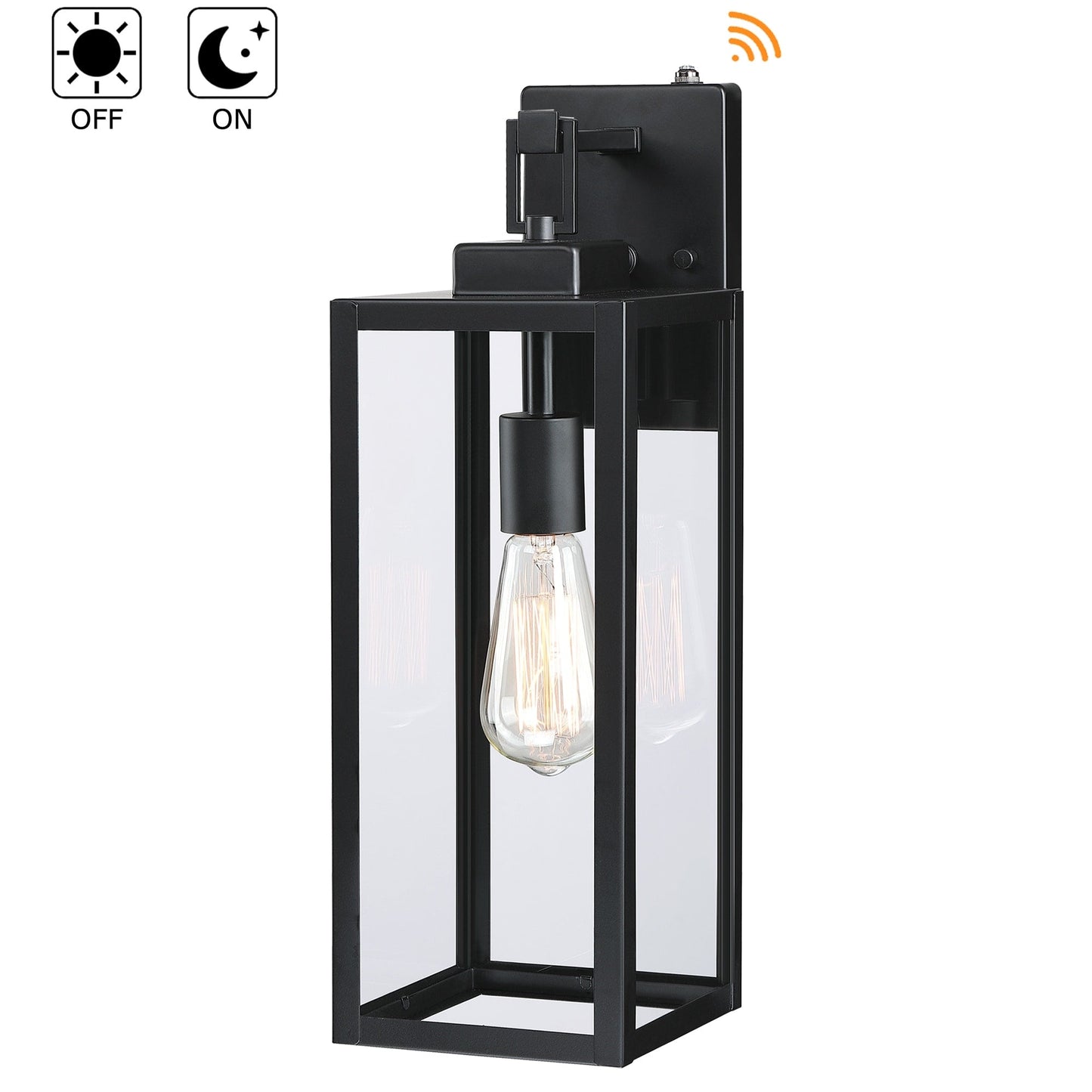 4-pack 1-Light Outdoor Wall Light with Matte Black Finish & Clear glass shade