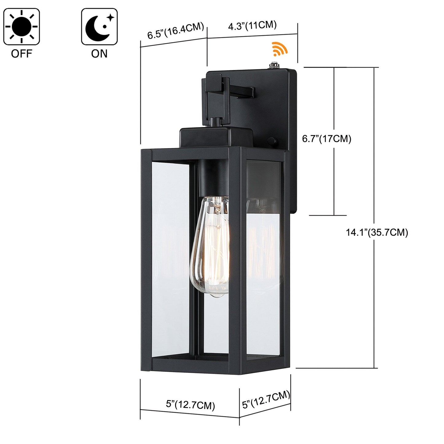 4-pack 1-Light Outdoor Wall Light with Matte Black Finish & Clear glass shade