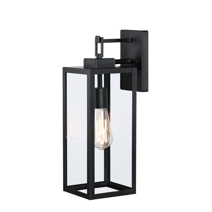 4-pack 1-Light Outdoor Wall Light with Matte Black Finish & Clear glass shade