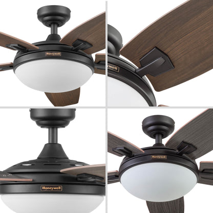 48 Honeywell Carmel Ceiling Fan with Integrated Light and Remote